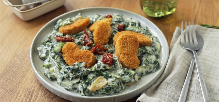 Imagen de Nuggets con espinacas a la crema