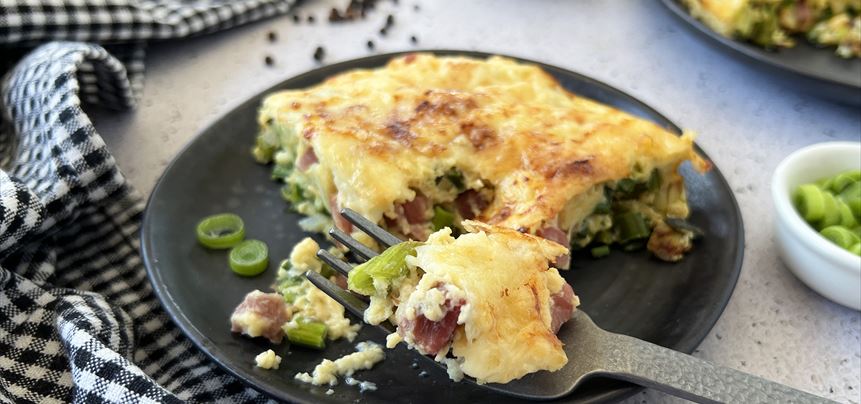 Imagen de Tortilla jugosa de espárragos en freidora de aire