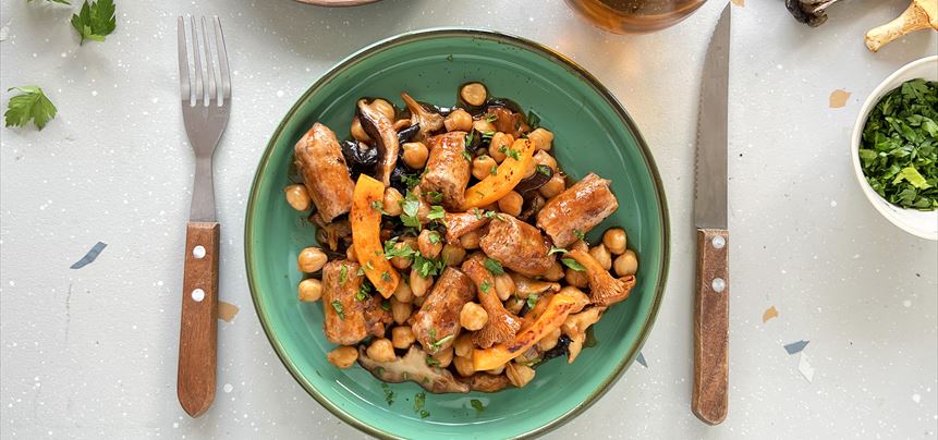 Imagen de Garbanzos con Sensational Chipolata y setas