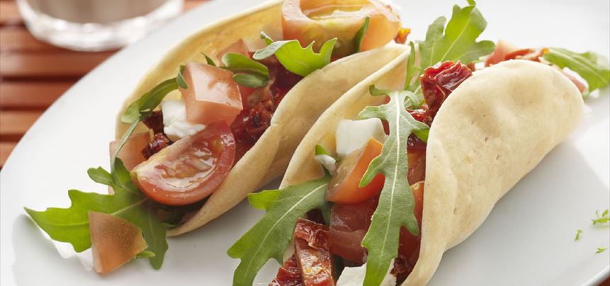 Imagen de Tacos de tomate y mozzarella