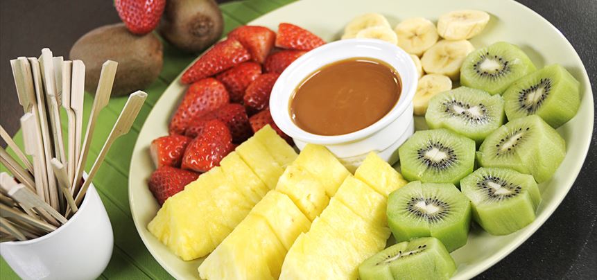 Imagen de Fondue de caramelo con frutas