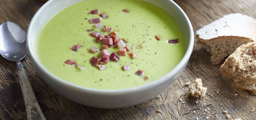 Imagen de Crema de guisantes con jamón
