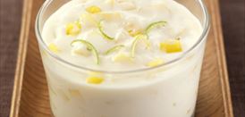 Imagen de Bavarois de chocolate blanco y mango