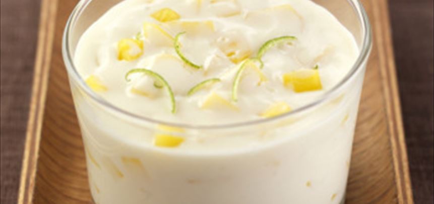 Imagen de Bavarois de chocolate blanco y mango