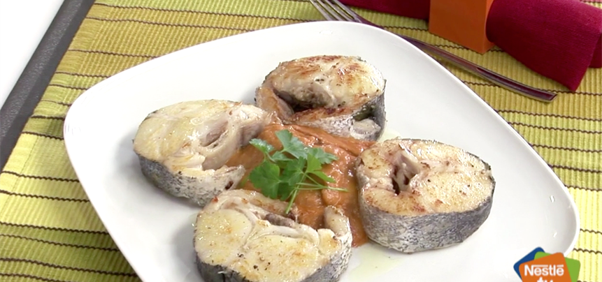 Imagen de Pescado a la plancha con salsa de verduras