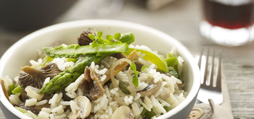 Imagen de Arroz con verduras y setas al parmesano