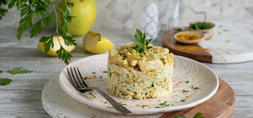 Imagen de Ensalada de arroz con pollo al curry