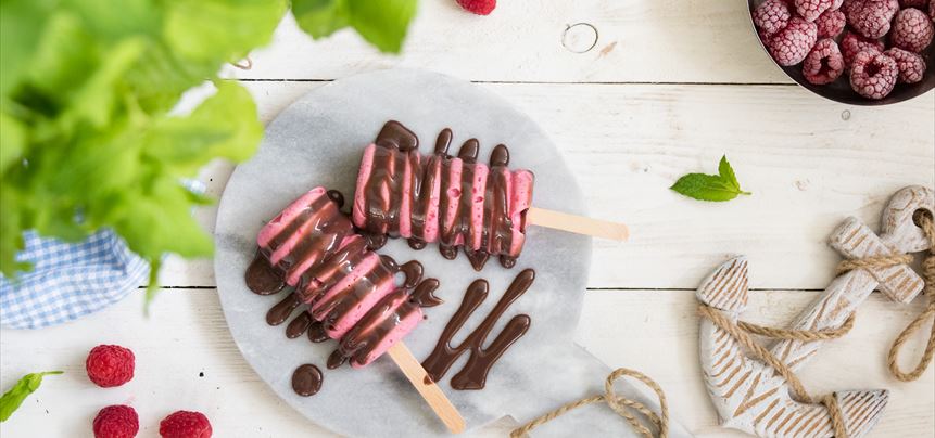 Imagen de Polos de frambuesa y chocolate