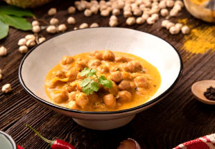 Garbanzos al curry con coco